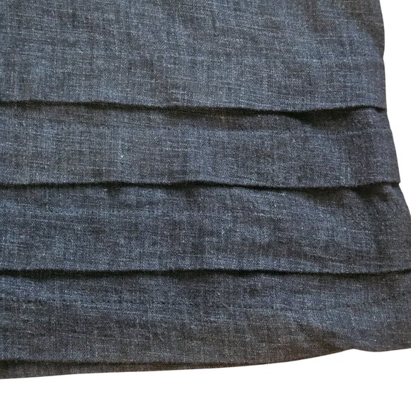 Nicole Miller Wn Linen Mini Dress Charcoal L Quiet Luxury Minimalist Street Chic - Picture 5 of 12